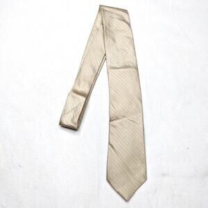 Calvin Klein Vintage Silk Tie Classic Beige Necktie for Men
